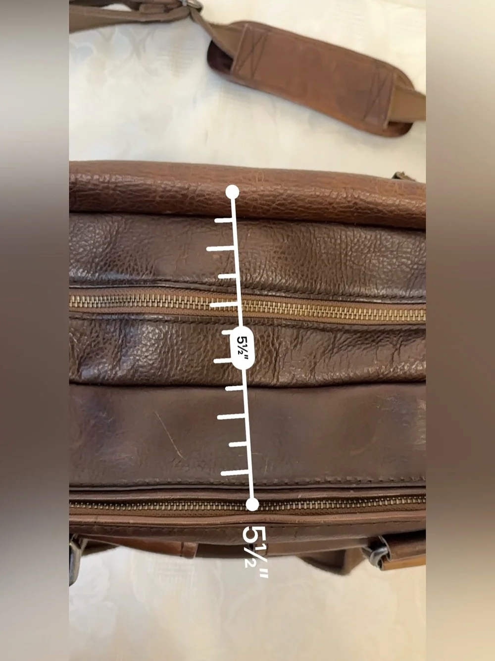 Vintage L.L. Bean Brown Leather Laptop Briefcase Shoulder Bag Utility Preppy